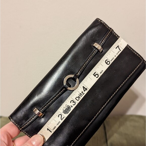 Wilsons Black Leather Checkbook and Card Wallet Organizer - Picture 6 of 11